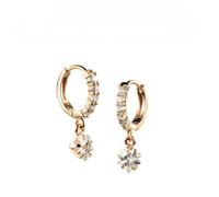 Cubic Zirconia Women's Stud Earrings - Micro - inlaid Cubic Zirconia Star - drop Earrings - Electroplated Gold - Ideal for Best Friends