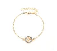 Cubic Zirconia Zodiac Pendant Chain Bracelet - Versatile Round Hollow Bracelet - Zodiac Constellation Horoscope Celestial Astrology Jewellery - Women Men Gift,Sagittarius,23.5Cm