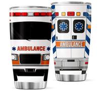 CUBICER Ambulance Vehicle Graphic Stainless Steel Tumbler 20 Oz For Emts Nurses And First Responders Tea Outdoor Drink Mug Coffee Insulated Hot Iced Travel