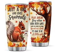 CUBICER Squirrel Coffee Tumbler 20 Oz Double Walled Stainless Steel Squirrels Whisperer Mug With Lid Travel Cup Drinking Cups Gifts For Kids Birthday From Mom Dad On Christmas