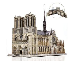 CubicFun 3D Puzzles for Adults Notre Dame de Paris 293pc Paper Architecture Model Building Kits, Brithday for Women Men