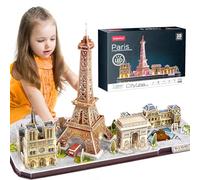 CubicFun 3D Puzzles for Kids Adults LED Paris City Architecture Model Kits