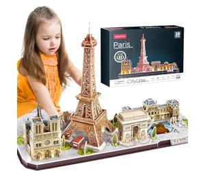 CubicFun 3D Puzzles for Kids Adults LED Paris City Architecture Model Kits