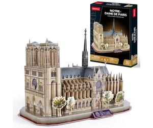 CubicFun 3D Puzzles National Geographic Architecture Building Model Kit for Adults Kids, 3D France Notre Dame De Paris Jigsaw City Puzzle 128 Pieces