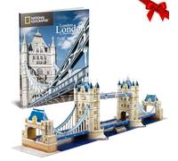 CubicFun 3D Tower Bridge London Puzzle, with National Geographic Photo Booklet, 120 Pieces