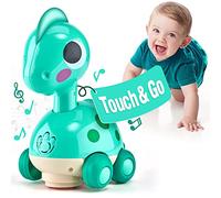 CubicFun Baby Crawling Dinosaur Toys Musical Light Walking Sensory Toys | Interactive Walking Sensory Toys Sound Toys Birthday Present Gifts for Kids Toddler Age 12 months+ 1 2 3 Years Old (Green)