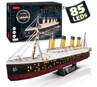 CubicFun LED 3D Puzzle, 88 cm, Titanic Ship Model Toys for Adults and Teens, 266 Pieces