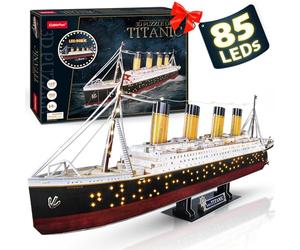 CubicFun LED 3D Puzzle, 88 cm, Titanic Ship Model Toys for Adults and Teens, 266 Pieces
