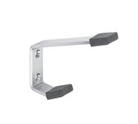 Cubicle Coat and Hat Hook with Buffers in Satin Stainless Steel