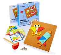 CUBIDI Creative Hammer Game - CUB NAIL GAM for Children from 3 Years - Includes Cork Board, Hammer, Wooden Figures
