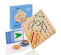 CUBIDI® Creative Montessori Geoboard for Exciting Figures - Fine Motor Skills Learning Toy - Geoboard from 5 Years Gift for Boys and Girls - Sequential Puzzles