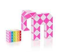 CUBIDI® Original Magic Snake - 48 Blocks Pink | Puzzle Game for Children & Adults | Ideal for Party Bags, Birthday Favours or Small Gifts