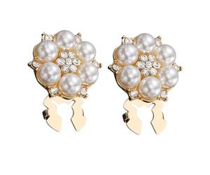 cubieertas para Botones de Camisa - Brooch de Puño Blusa Rhinestone Perla | 2 Piezas De Botón De Costura En Forma De Flor Para Mujeres Vestido Boda Negocios Diario Decoración