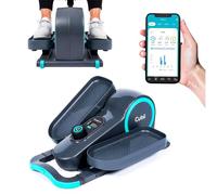 Cubii Go Aqua - Under Desk Elliptical Trainer, Pedal Exerciser, with Illuminated LCD Fitness Tracker Screen, Adjustable Resistance, Home Fitness, Built-in Wheels and Handle