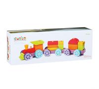 Cubika Eco Wooden Block Train Rainbow Express - 15 pieces