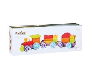 Cubika Eco Wooden Block Train Rainbow Express - 15 pieces