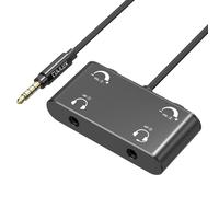 Cubilux 3.5mm Dual Headphone Splitter with Volume Control, 1/8 Double Earphones Connector, Audio Splitter for 2 People, Music Share Adapter for Plane, Train Travel