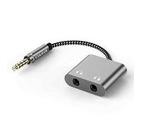 Cubilux 3.5mm to Dual Headphone Splitter Compatible with iPad MacBook Pro/Air Galaxy S10/S9 Note 9 Laptop Fire HD Tablet Phone Computer, 1/8” Male to 2X Female Audio Jacks Earphone Sharing Adapter