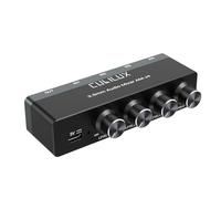 Cubilux 4-Channel 3.5mm Audio Mixer, Ultra-Low-Noise Mini Audio Mixer for Sub-Mixing, 1/8 TS/TRS Input, Stereo Switcher Suitable for Guitars, Bass, Keyboards