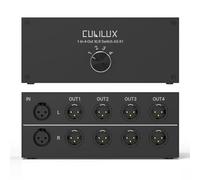 Cubilux AS-X1 1-In-4-Out Stereo XLR Audio Selector, Passive 1-Female to 4-Male Balanced XLR Source Switcher, XLR Line-in Switch Box
