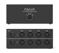 Cubilux AS-X2 4-In-1-Out Stereo XLR Selector, Passive Balanced XLR Line-In Audio Switcher, Microphone Switch Box - Full Aluminum Alloy Case, Support Phantom Power Passes Through
