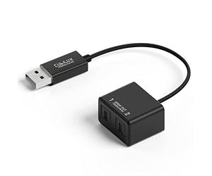Cubilux USB A to Dual TOSLINK Optical Audio Splitter, USB Type A to Double SPDIF Converter, 2-Way S/PDIF Adapter, Compatible with Lenovo, Dell, HP Laptop, Computer, Surface