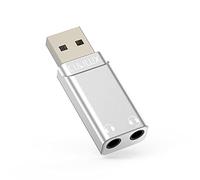 Cubilux USB Audio Splitter With 96KHz/24bit DAC, Type A to Two Headphone Jack, 2 to 1 USB to 3.5 mm Aux Adapter for PC Computer Laptop Speaker