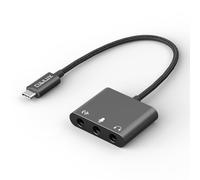 Cubilux USB C to 3.5 mm Recording Adapter, Line & Mic In and Headphone Out | USB C to TRRS Microphone Splitter for Laptop/PC Live Streaming and Recording, with Line In, Mic In and Headphone Out