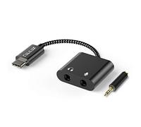 Cubilux USB C to TRS Microphone Headphone Splitter, Type C to 3.5mm Audio MIC Adapter, Compatible with Galaxy S25/S24/S23, iPad Pro 13/12.9/11, iPad Air 13/5th/4th, Pixel 10/9/8 Pro, 9a/8a/7a