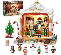 CUBIMANA 2025 Christmas Nutcracker Theater Building Set with Light, 3.6 Mini Building Block Toy with 4 Nutcrackers & 8 Minifigures, 1690PCS with Xmas Tree Train for Adult Girl Boy Age 12+