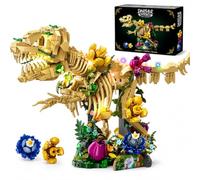CUBIMANA Dinosaur Fossil Flower Building Set with LED Light for Adults | 1185 pieces, home and office decoration, gift for adults, teenagers and collectors aged 12 and up