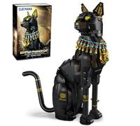 CUBIMANA Egyptian Pharaoh Cat Building Set - Animal Black Cat Building Blocks Toy for Adults DIY Crafts Project Egyptian Cat Model for Home Office Decor, Gift for Women Teens Kids Ages 10+ (1274PCS)