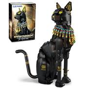 CUBIMANA Egyptian Pharaoh Cat Building Set - Animal Black Cat Building Blocks Toy for Adults DIY Crafts Project Egyptian Cat Model for Home Office Decor, Valentines Gift for Adults Women 10+ (1274PCS)