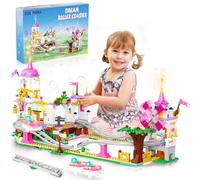 CUBIMANA Friend Roller Coaster Building Set - 719 PCS City Girl Amusement Park Rollercoaster Building Block Kit Playground Windmill Construction Toy Birthday Gift for Kids Girls Boys Aged 6 7 8 9 10+