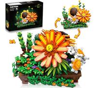 CUBIMANA Mothers Day Flowers Building Sets for Adults, Sunflower Flower Art Botanical Collection for Woman Girls 8+, Sunflowers Pot Bouquet Plants Kits Home Decor Christmas Valentine