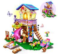 CUBIMANA Tree House Building Set with LED Light - 618PCS Treehouse Building Block Toys, Forest Up House Building Set with Slide & Fun accessories, Birthday Gift for Kids Girls Boys Age 8 9 10 11 12+