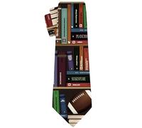 Cubirmin Funny Ties for Men Teen Boys Fashion Novelty Silm Necktie Adjustable Neck Tie for Wedding Party Meeting Outfit, Bookshelf, One Size