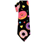 Cubirmin Funny Ties for Men Teen Boys Fashion Novelty Silm Necktie Adjustable Neck Tie for Wedding Party Meeting Outfit, Donut, One Size