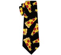 Cubirmin Funny Ties for Men Teen Boys Fashion Novelty Silm Necktie Adjustable Neck Tie for Wedding Party Meeting Outfit, Funny Pizza Food, One Size