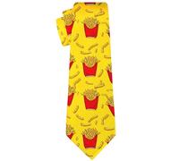 Cubirmin Funny Ties for Men Teen Boys Fashion Novelty Silm Necktie Adjustable Neck Tie for Wedding Party Meeting Outfit, French Fries, One Size