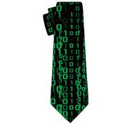 Cubirmin Tie for Men Funny Neckties Fashion Gentleman Soft Comfortable Ties for Wedding Party Holiday - One Size, Binary Code, One Size