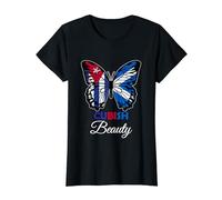 Cubish Beauty Cuba and Scotland Butterfly Cuban Scottish T-Shirt