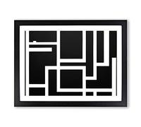 Cubism Abstract Art Framed Print | A2 Black Framed Wall Art | Ready to Hang | Cubist Fantasy Picture | Living Room Bedroom Lounge Office