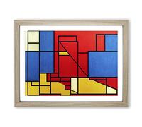 Cubism Art Abstract Vol.1 Framed Print | A2 Oak Framed Wall Art | Ready to Hang | Cubist Fantasy Picture | Living Room Bedroom Lounge Office