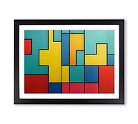 Cubism Art Abstract Vol.2 Framed Print | A2 Black Framed Wall Art | Ready to Hang | Cubist Fantasy Picture | Living Room Bedroom Lounge Office