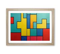 Cubism Art Abstract Vol.2 Framed Print | A2 Oak Framed Wall Art | Ready to Hang | Cubist Fantasy Picture | Living Room Bedroom Lounge Office