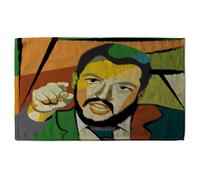 cubism art style, politician Designer Bath Towel Benjamin Tate Design Purple Bath Towel