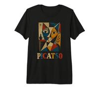 Cubist Cat Art PICATSO Abstract Feline Design Premium T-Shirt