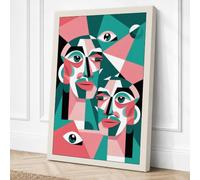 Cubist Fragments Canvas Wall Art Print 36x24 Inch