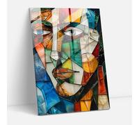 Cubist Glass Portrait Wall Art Cubism Modern Art Glass Wall Art Wall Decor 30cm x 45cm